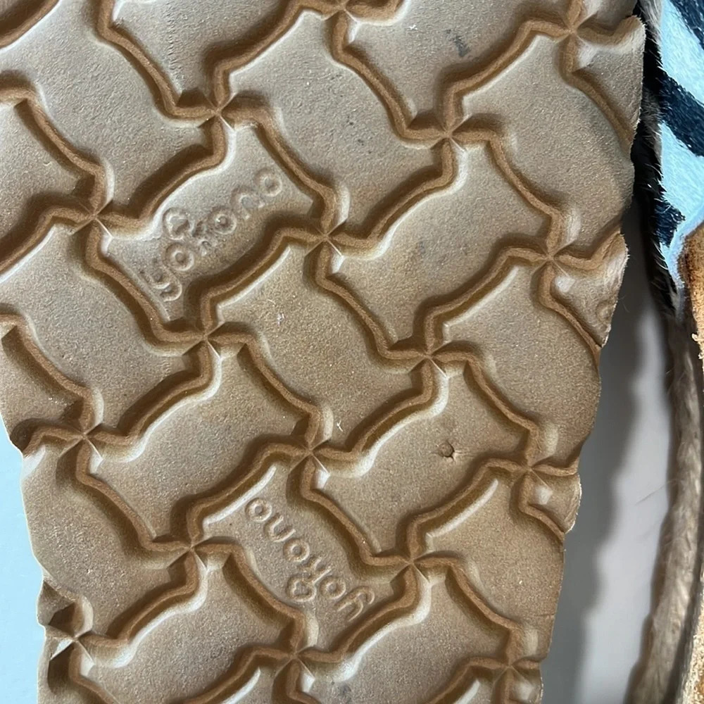 Yokono - 41, Zebra Cowhide Wedge Slides - image 6